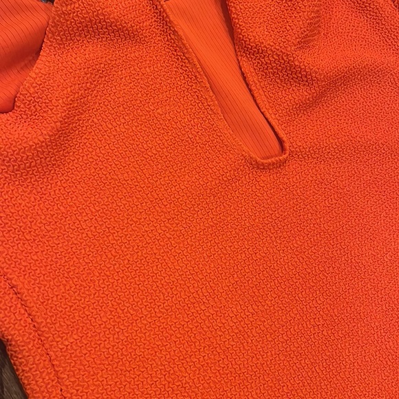 NWT! ASOS DESIGN Curve Crinkle scoop low back swimsuit in deep orange 🍊 🧡 - Picture 7 of 7